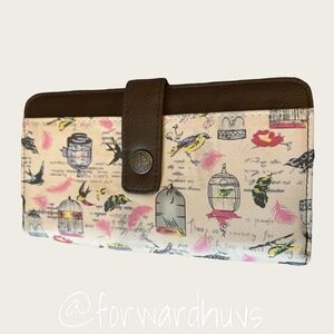 Charming Bird and Birdcage Print Wallet - Stylish Organization!